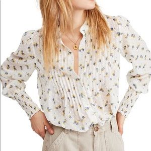 Free People Flowers in December Blouse